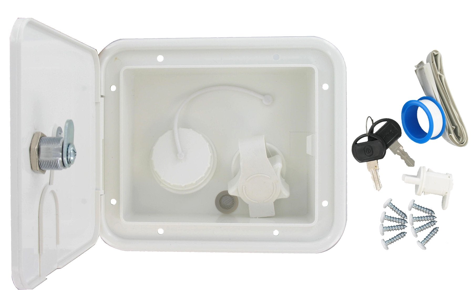Valterra A01-2004VP City Water Inlet White Carded Gravity/Plastic Hatch