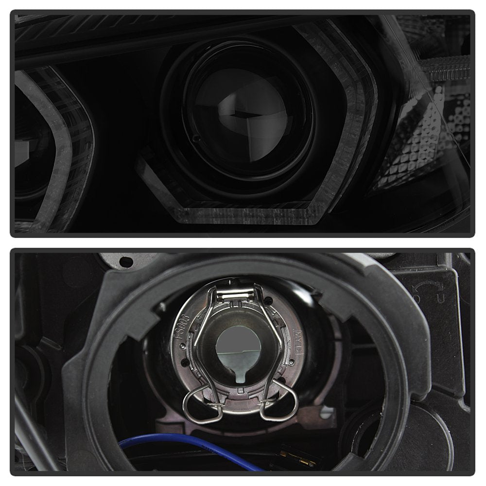 BMW F30 3 Series 2012-2014 Spyder 5085047 4DR Projector Headlights - LED DRL - Black Smoke