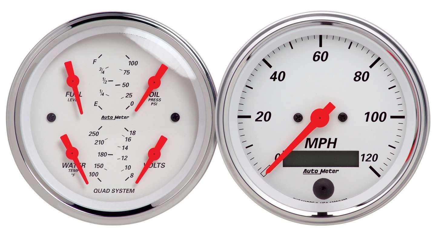 Auto Meter Arctic White 1308 Street Rod Kit