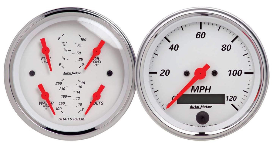 Auto Meter Arctic White 1308 Street Rod Kit
