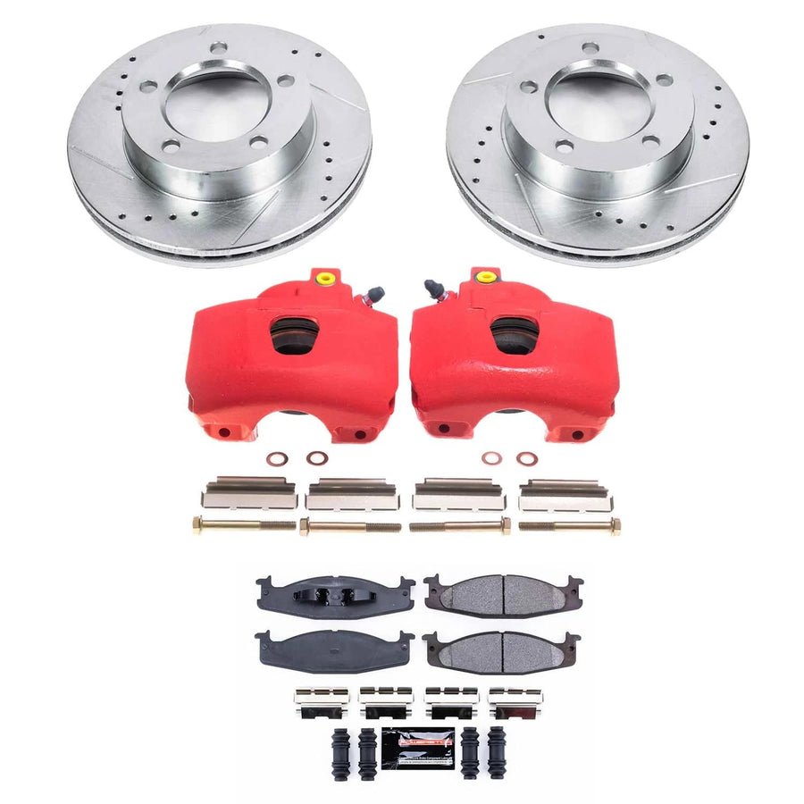 Power Stop Z23 KC5067, Front Brake Caliper Kit- Rotors, Carbon Ceramic Brake Pads, Calipers For Ford Bronco 1994-1996, Ford F-150 1994-1996 [Model Specific]