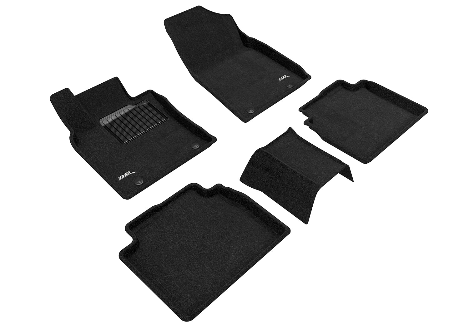 3D MAXpider Elegant Custom Fit Floor Mat (Black) Compatible with Lexus Es Hybrid 2019-2025 - 1st & 2nd Row