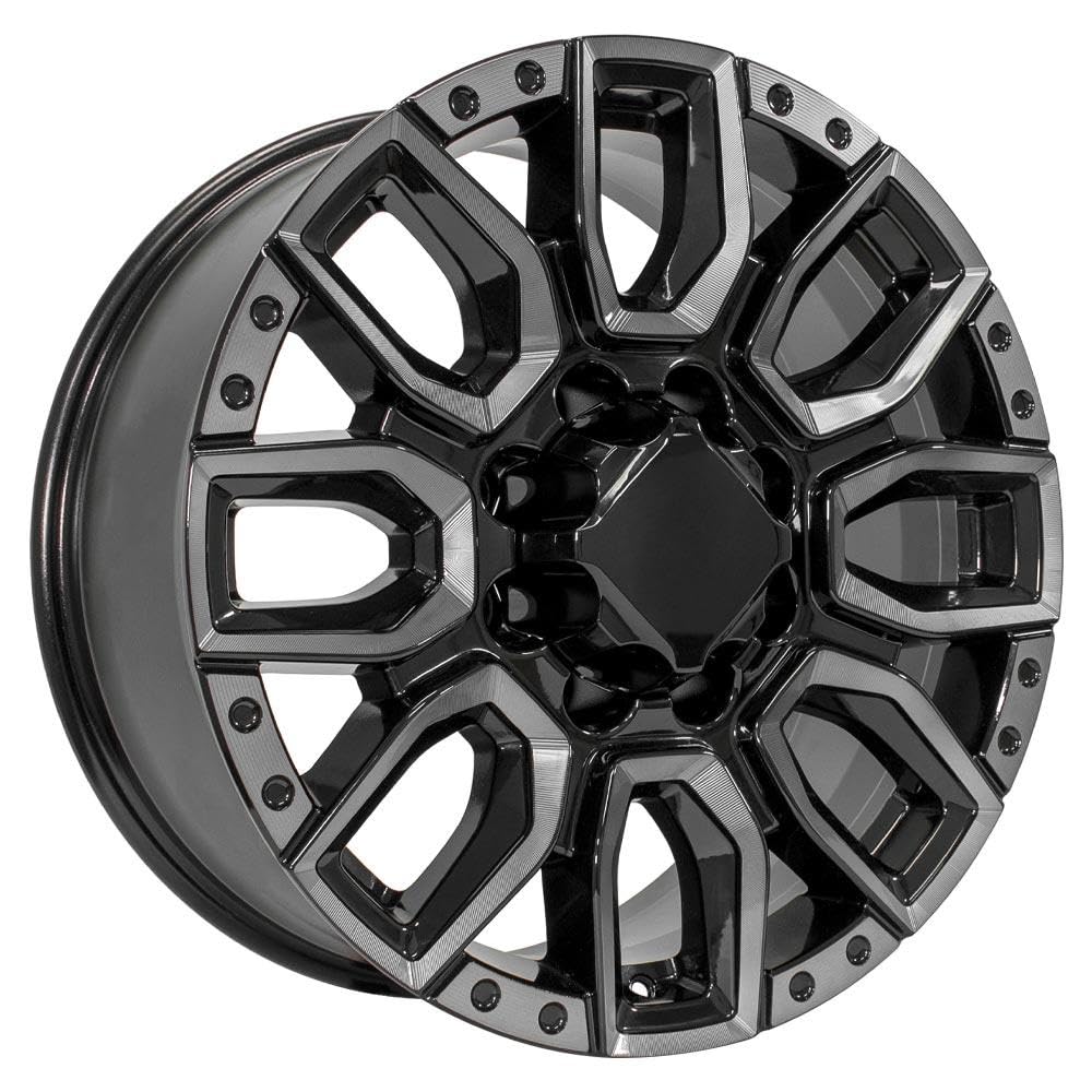 CV97A-20085-8650-12BMT: OE Wheels 20" Replica Wheel Cv97A Fits Gmc Sierra 2500/3500 20X8.5 Black Milled Edge With Tinted Clear Wheel