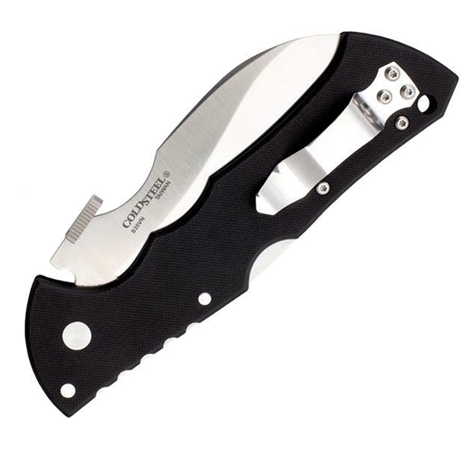 Cold Steel 4" Black Talon ll S35VN Plain Blade 5.5" G-10 Handle Tactical Folding Knife w/Tri-Ad Lock, Ambidextrous Pocket/Belt Clip