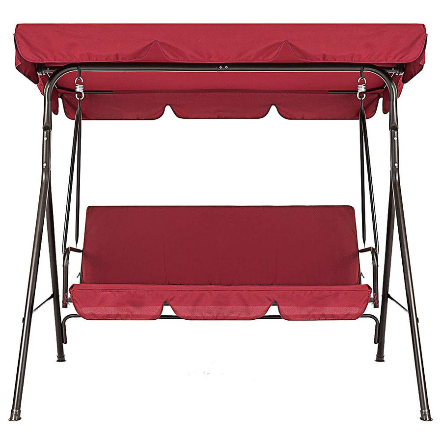 Canopy Patio Swing Seat Cover 2pcs/Set, Sunproof Canopy+Swing Seat Cover for 3 Seaters, Waterproof Sunproof Swing Canopy Replacement Cover Top and Swing Chair Protection Cover