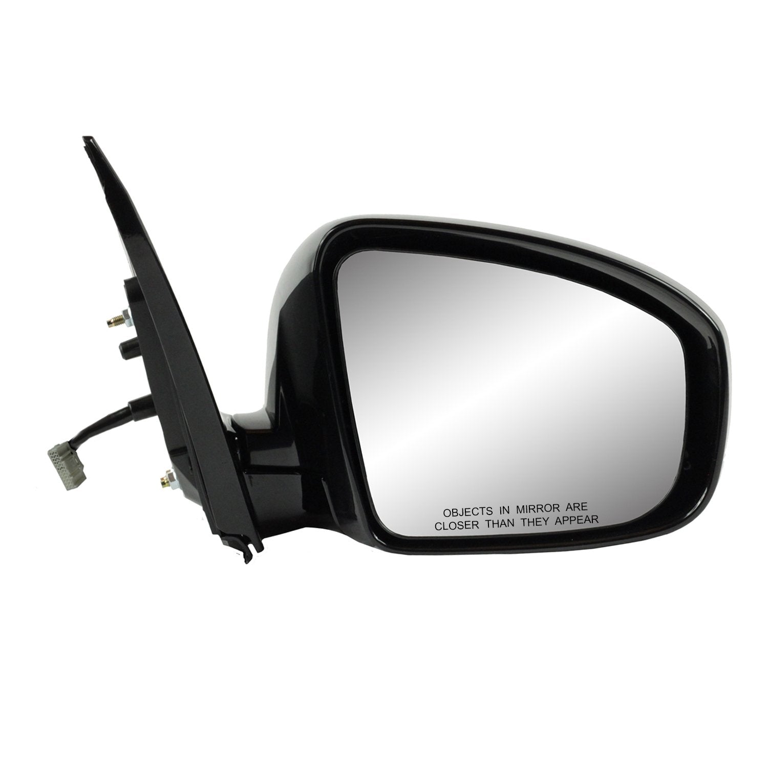 Mirror Passenger Side for Nissan Murano, Black w/PTM Cover, Foldaway, w/o Memory, Heated Power