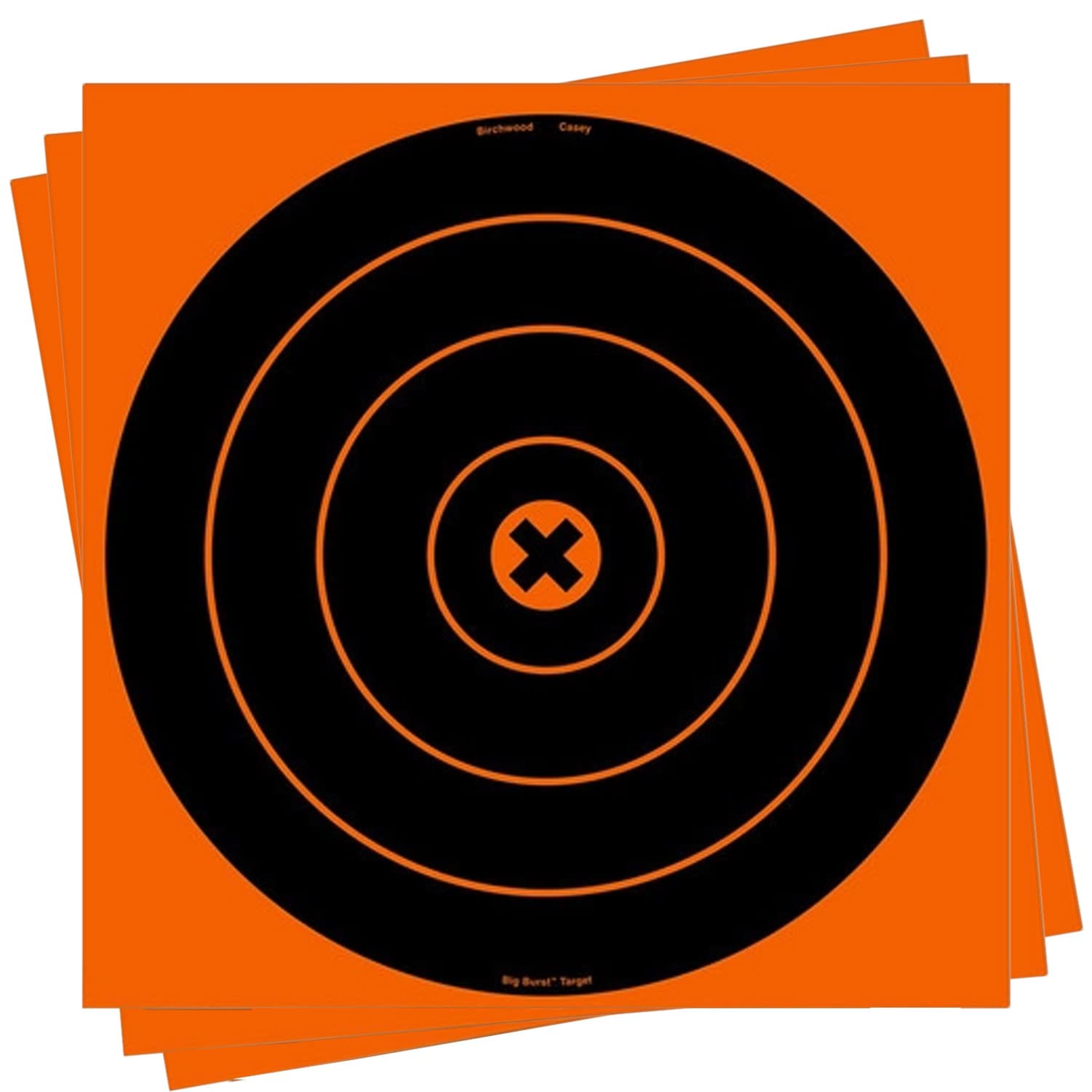 Birchwood Casey Always Flat Big Burst Bull's Eye Adhesive Back Shooting Training Reactive Targets | Pack of 3 Sheets | 12" (1 Target per Sheet)