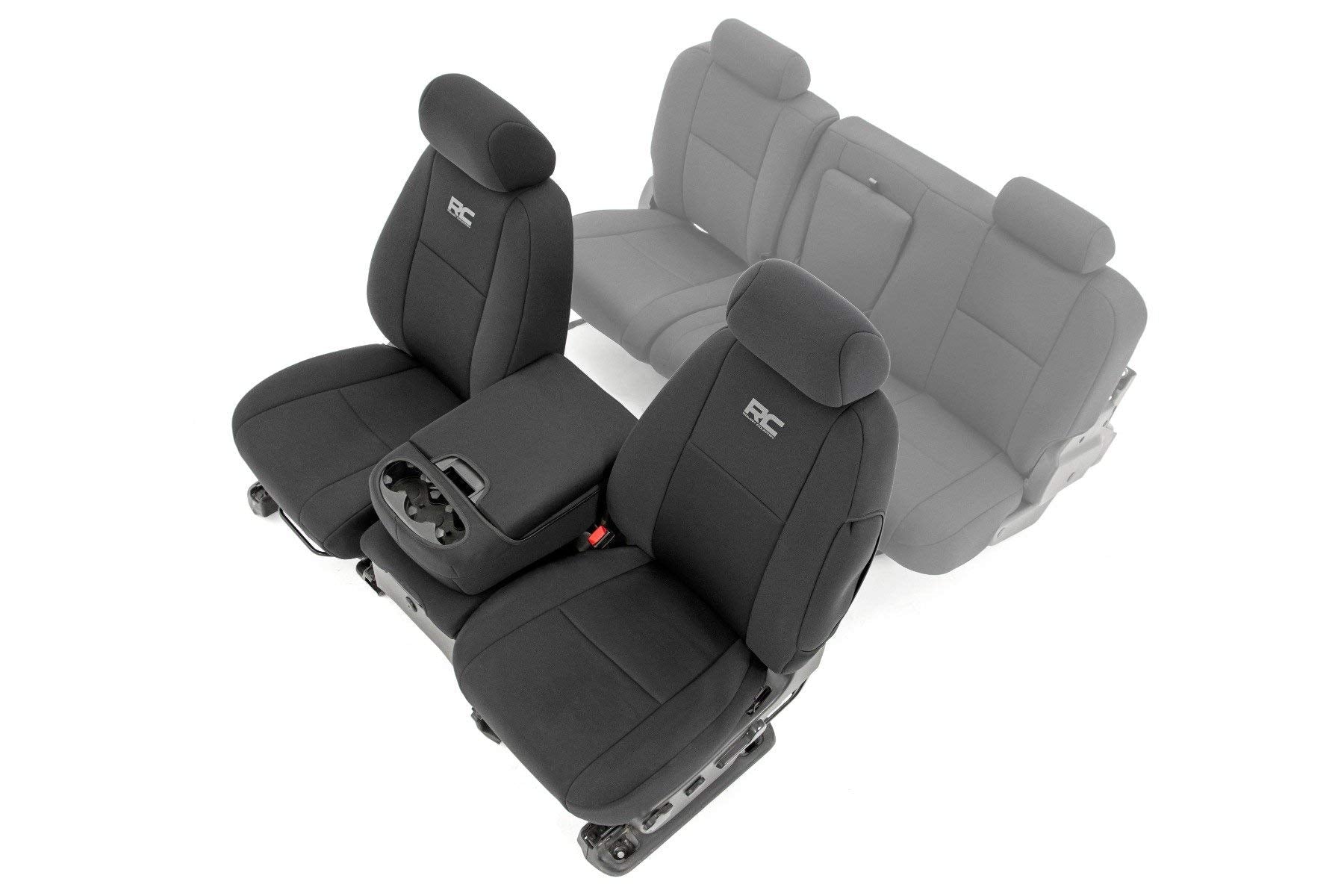 Rough Country Front Seat Covers Neoprene for Chevy Silverado & GMC Sierra 1500/2500HD (2007-2013) - Waterproof & UV Resistant, Foam Padded, Front Seat Cover Set