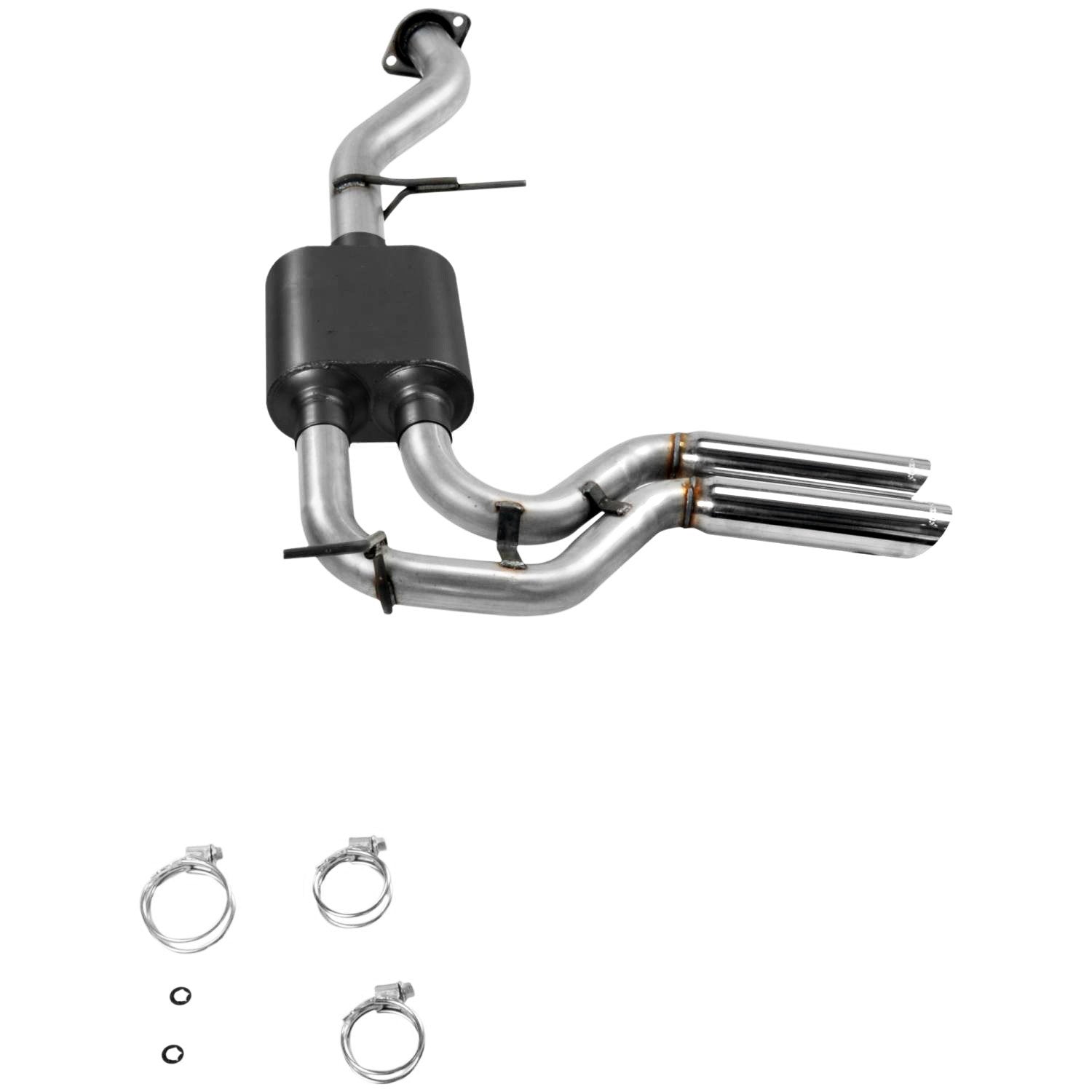 American Thunder Flowmaster 17392 Cat-Back Exhaust Kit 3 Inch Aluminized Steel 3 Inch Stainless Tips Compatible with 1999-2007 Classic Chevy Silverado GMC Sierra 1500 4.8L 5.3L Standard Cab Short Bed