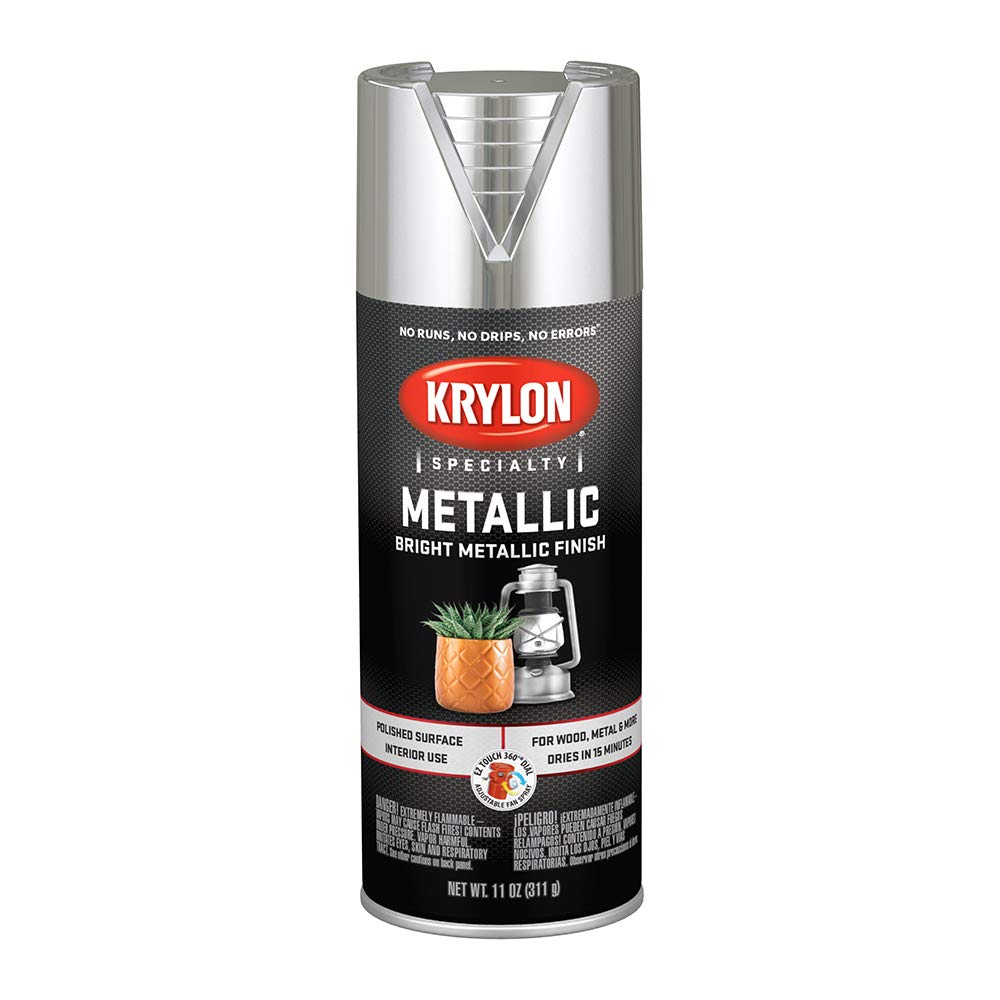 Metallic Krylon Paint, 11 oz, Bright Silver (Pack of 6)