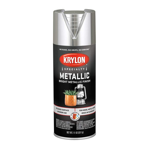 Metallic Krylon Paint, 11 oz, Bright Silver (Pack of 6)