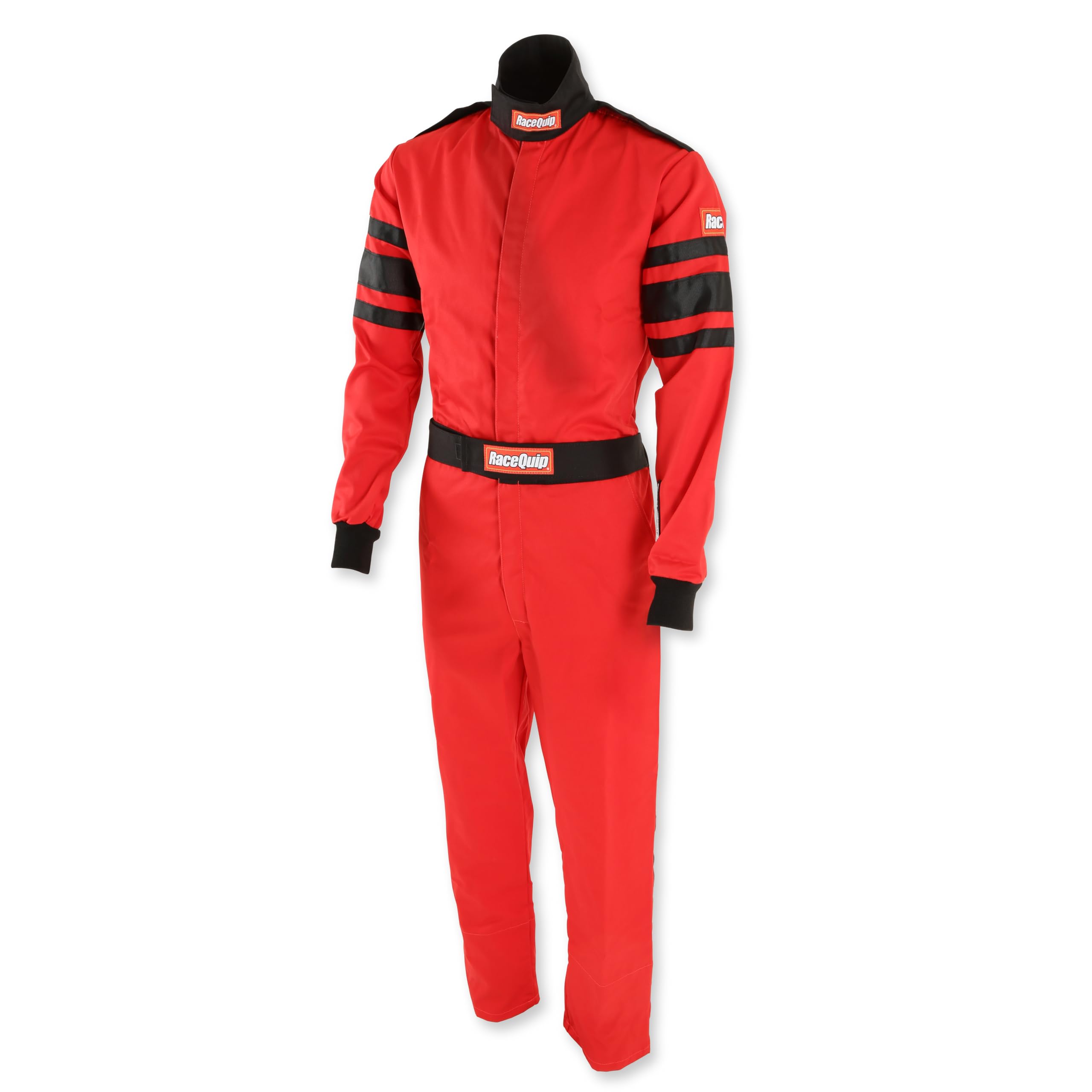 110015RQP RaceQuip 110 Series 1-Pc Driving Suit SFI 3.2A/1 Red/Black Stripe Large