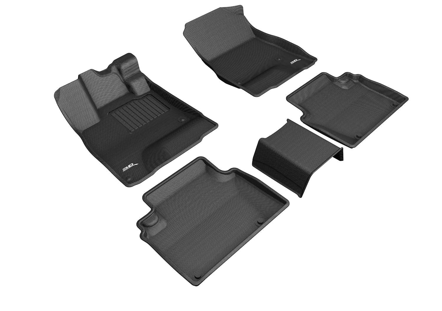 3D MAXpider Kagu Custom Fit Floor Mat (Black) Compatible with Honda Clarity Plug-In Hybrid 2018-2021 - Full Set