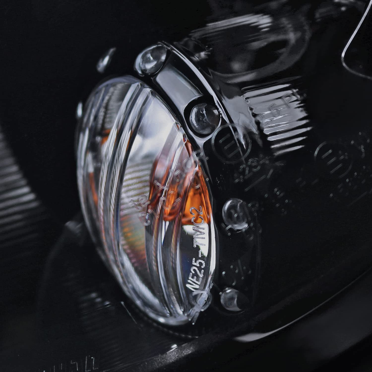 Glossy Black Smoke SPEC-D TUNING LED Halo Rim Projector Headlights Compatible with 2007-2013 R56 MINI Cooper Models, Left + Right Pair Headlamps Assembly