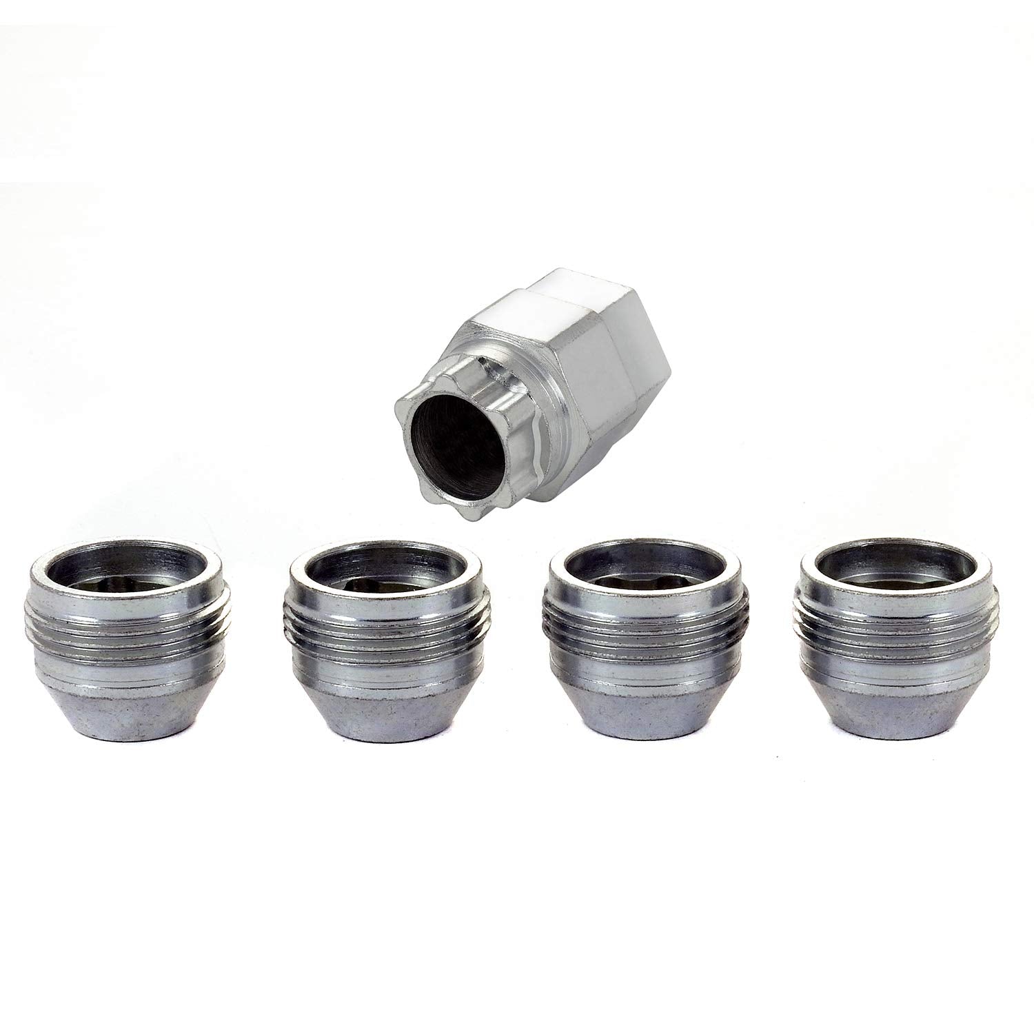 Wheel Lock Set McGard 24011, Cone Style Seat, 7/16-20 Thread, Open Style Fits Under Hub Caps and Center Caps