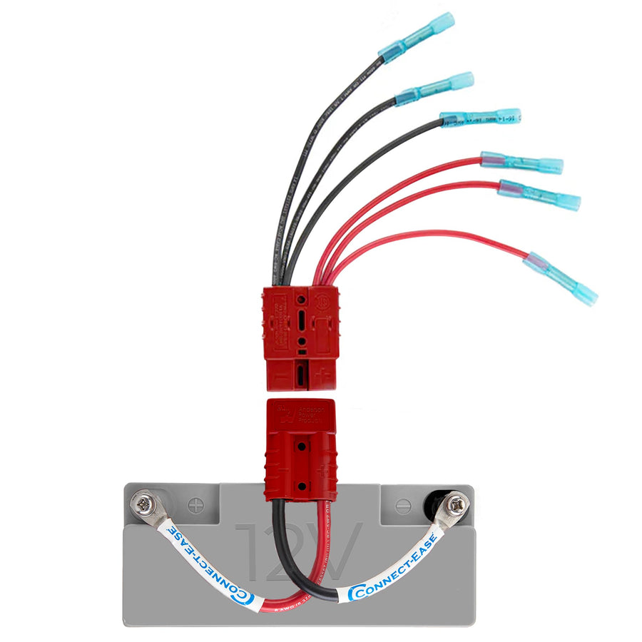 Yak Quik Connect-Ease 12V Battery Connector Kit RCE12VKYK | Power Up to 3 Electronics for Kayak Fishing, Ice Fishing, and Off-Grid Adventures | Marine-Grade 14 Gauge Wire | Battery NOT Included