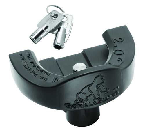 Gorilla Guard Draw-Tite 63228 Universal Trailer Coupler Lock, Storage Security Lock Fits Most 2 Inch Trailer Couplers, Heavy-Duty Steel, Black