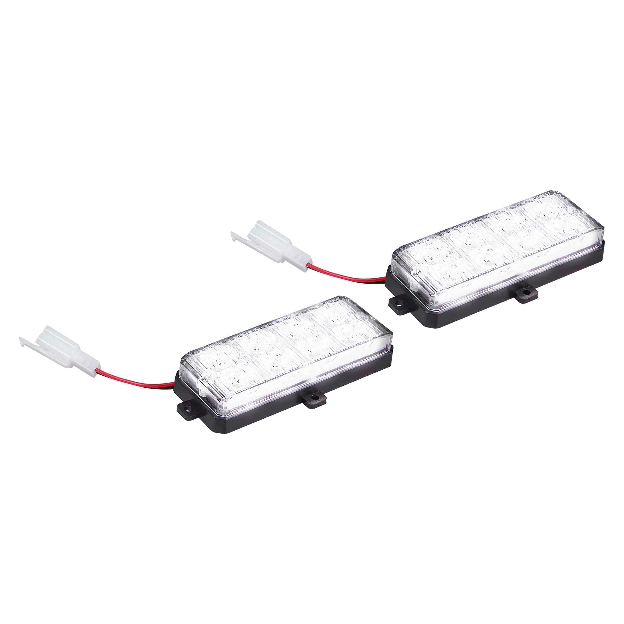 White Grille Strobe Light Kit - HEISE 8 LED, 2-Pack (HE-MUSTR-G2W)