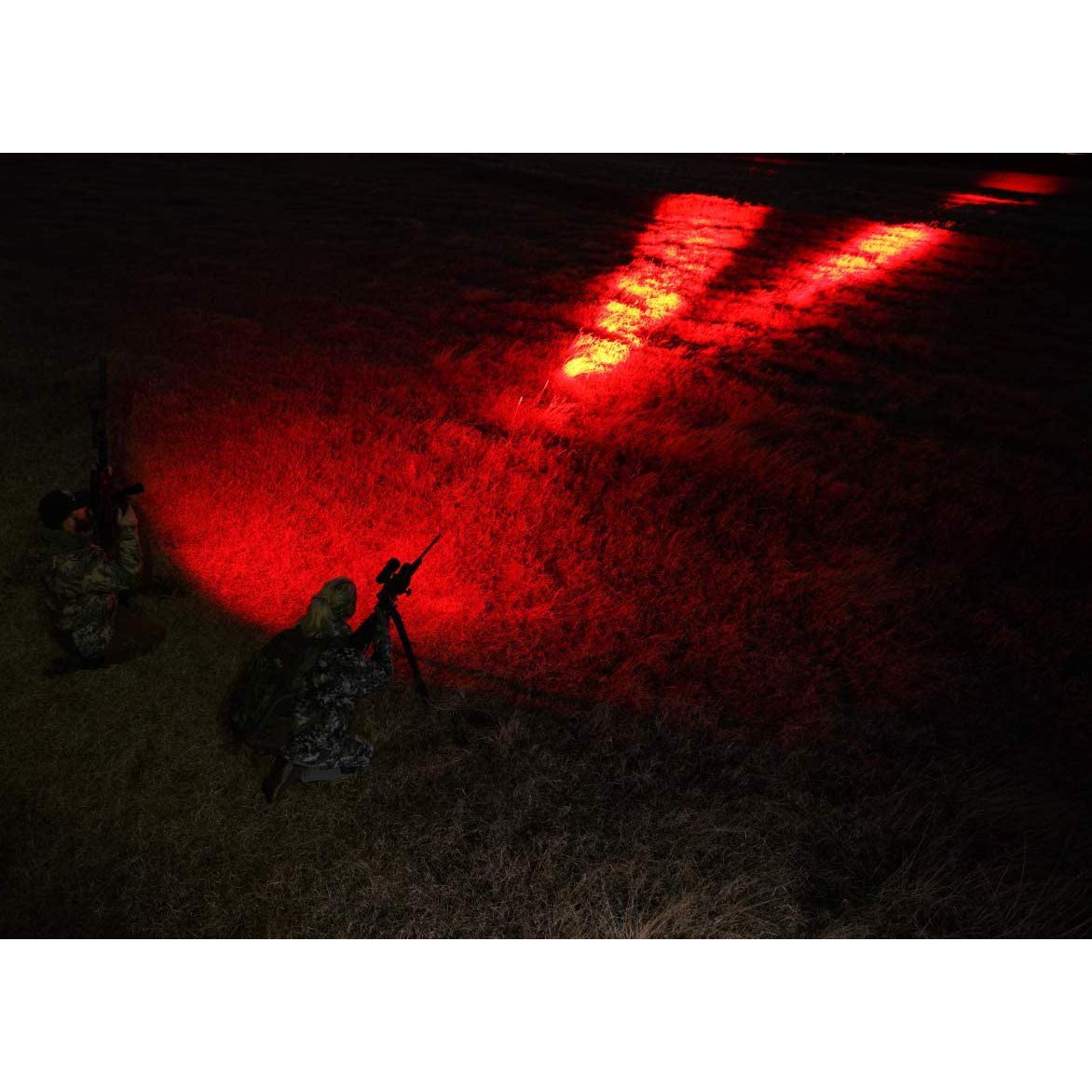 HME COYOTE Pro LIGHT Durable Lightweight Portable Adjustable Intensity Rechargeable Night Vision Hunting Flashlight | Batteries, Case, Handle, 1" Scope Mount & Charger Included, Red LED