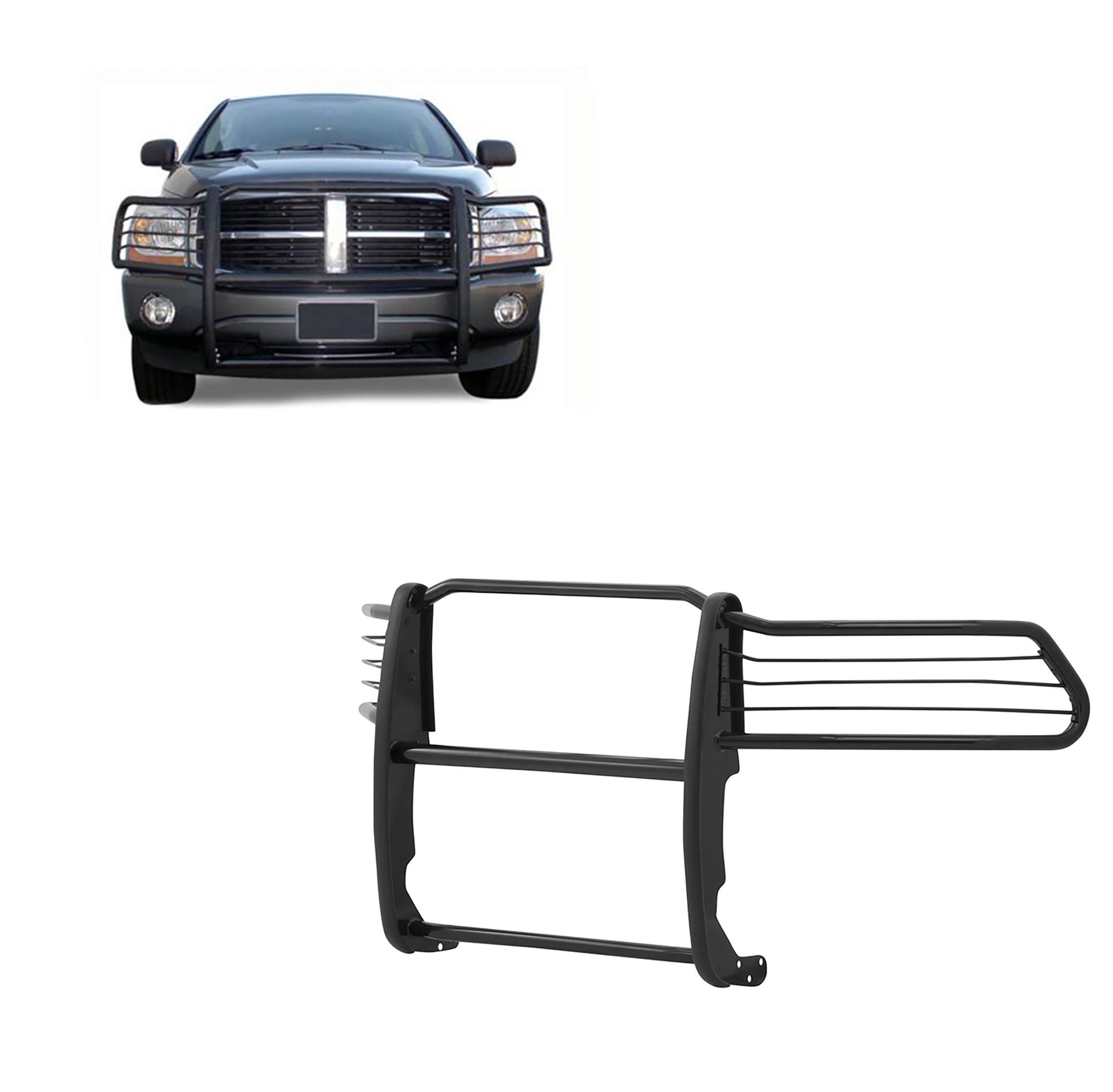 Bumper Guard Black Horse Grille brush Modular Compatible with 1994-2001 Dodge Ram 1500|1994-2002 Dodge Ram 2500|1994-2002 Dodge Ram 3500-17DG100MA