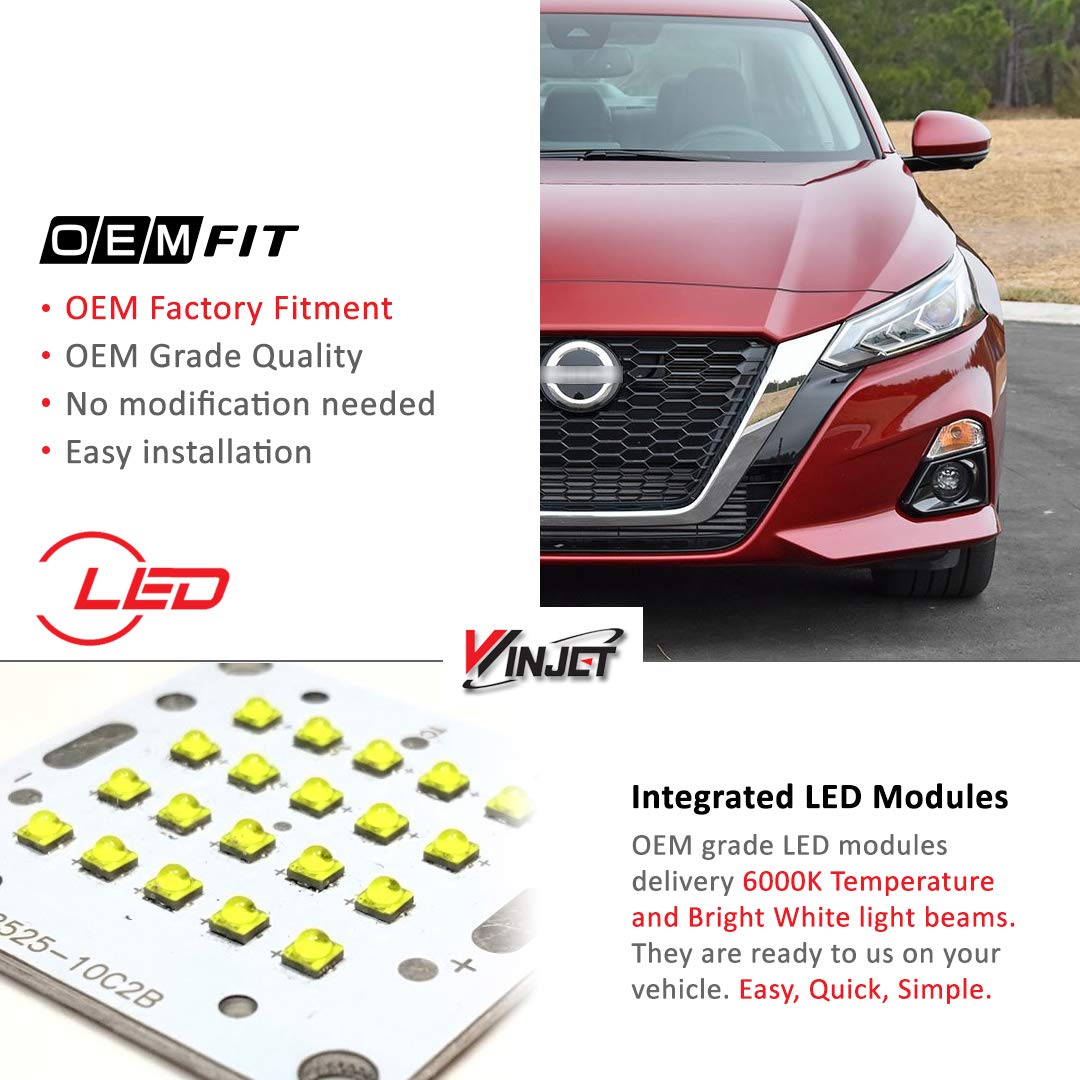 Fog Lights Winjet Compatible with [2019 2020 2021 2022 Nissan Altima] Driving LED Fog Lights + Switch + Wiring Kit