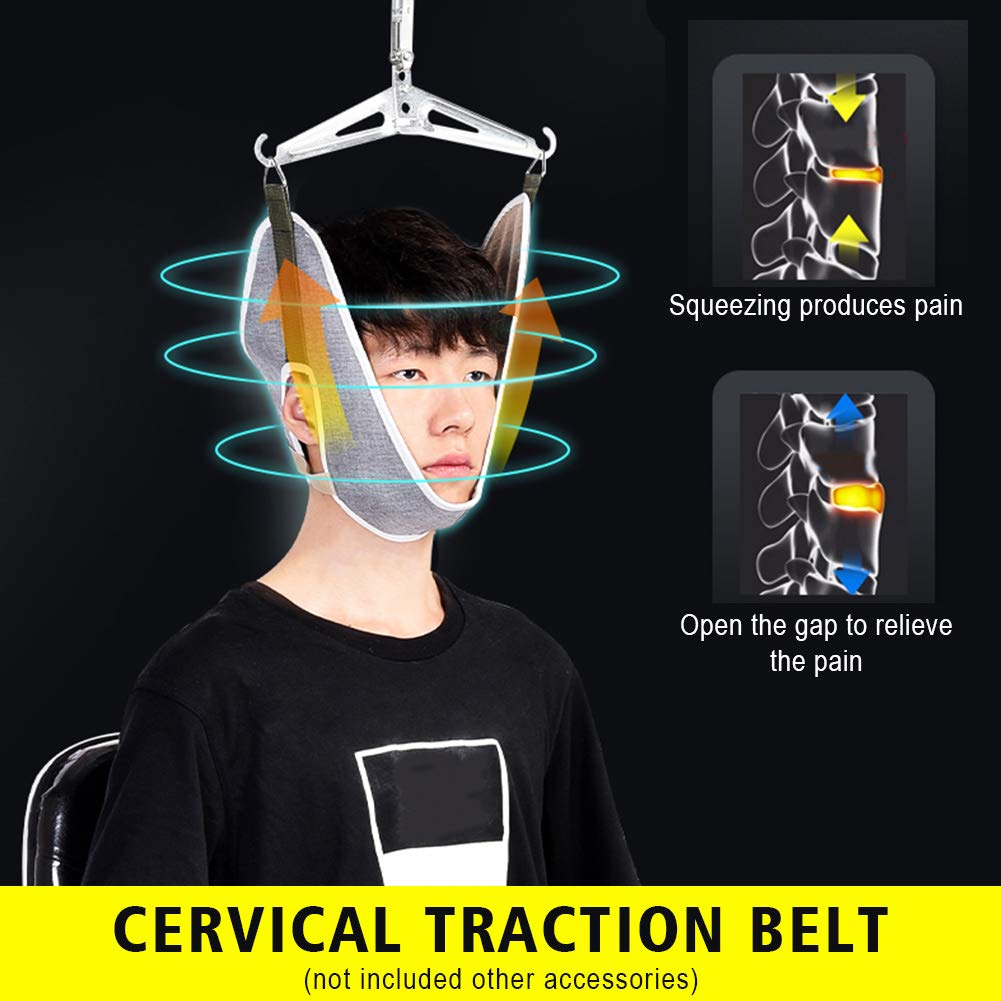 Matedepreso Neck Traction Adjustable Belt, Stretching Belt for Child Adult, Soft Neck Rehabilitation Stretching Belt