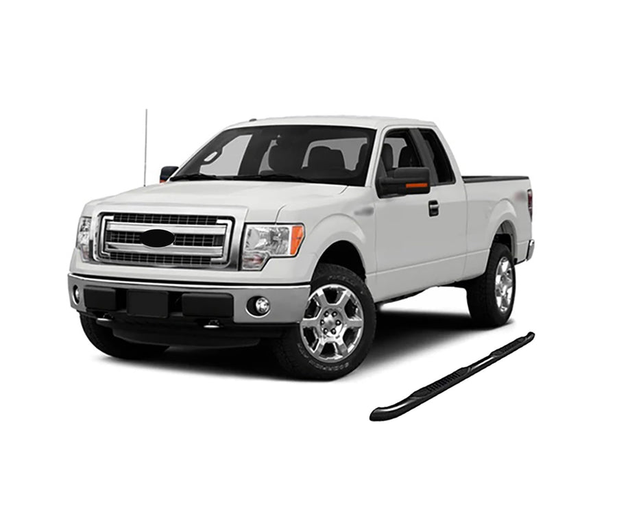 3in Black Horse Side Steps Black Compatible with 2009-2014 Ford F-150-9BFR703A
