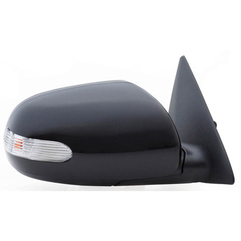 Fit System Mirror Passenger Side for Kia Forte Koup Coupe, w/Turn Signal, w/o Power Folding, Black, PTM, Heated Power