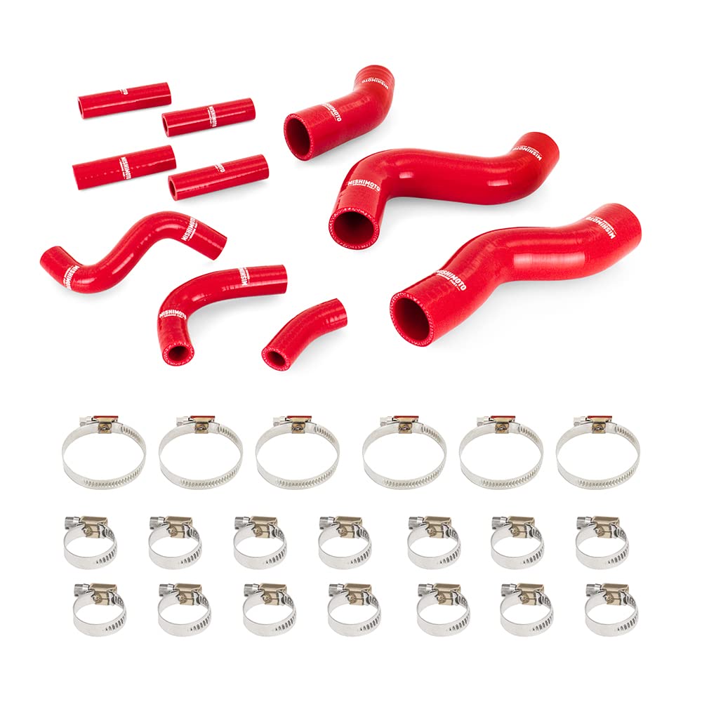 Mishimoto Silicone Radiator & Heater Hose Kit MMHOSE-LCR-92KRD, Compatible With Toyota Land Cruiser 4.5L 1992-1997, Red