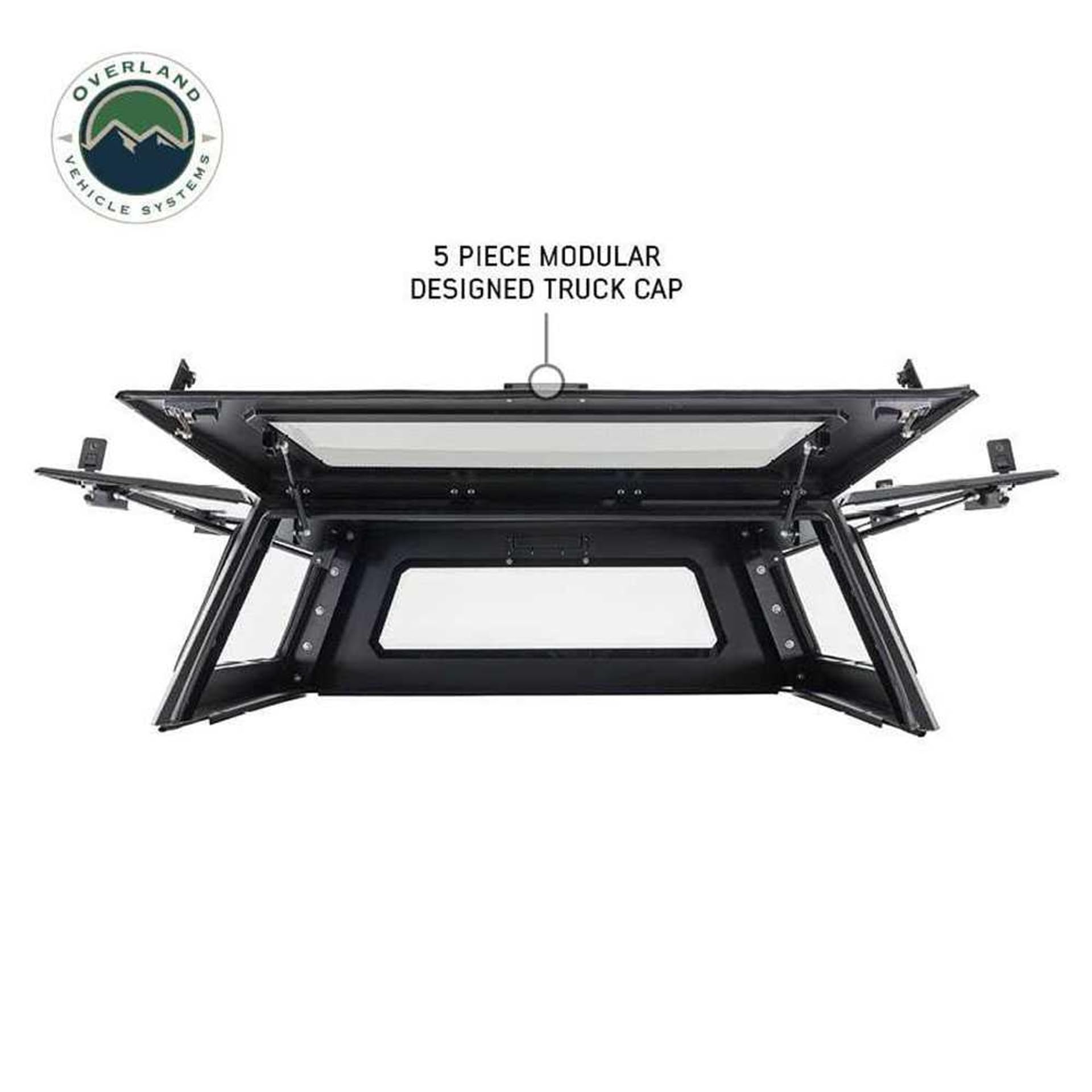 Expedition - Overland Vehicle Systems - Truck Cap W/Full Wing Doors, Front and Rear Windows & 3rd Brake Light