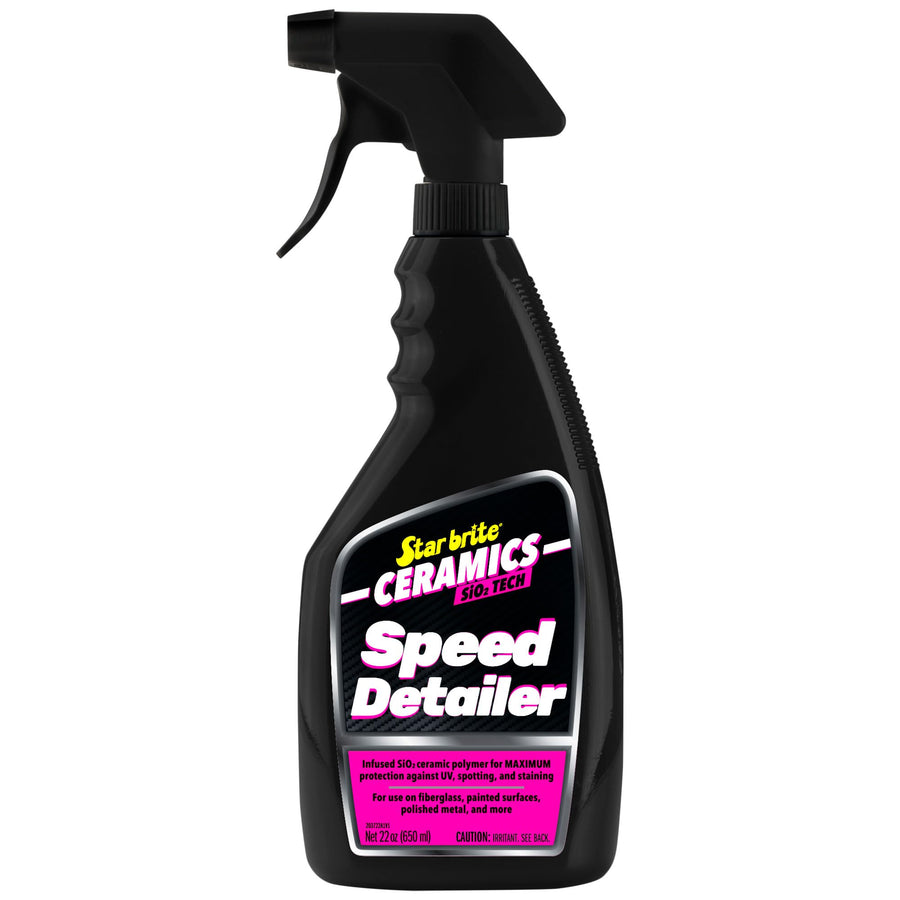 Ceramics STAR BRITE Speed Detailer SiO2 Infused - Ultimate Shine & Protection for Vehicles & Boats, Enhances Water Beading 22 oz Spray (203722)