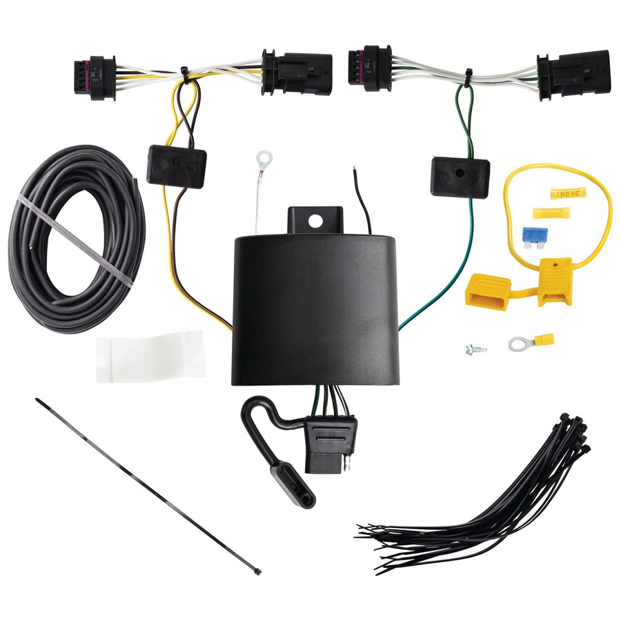 T-One TEKONSHA 118869 T-Connector 4 Way Flat Tow Hitch Trailer Wiring Harness Kit w/Circuit Protected ModuLite Module, No Cutting or Splicing Required, Weather Resistant