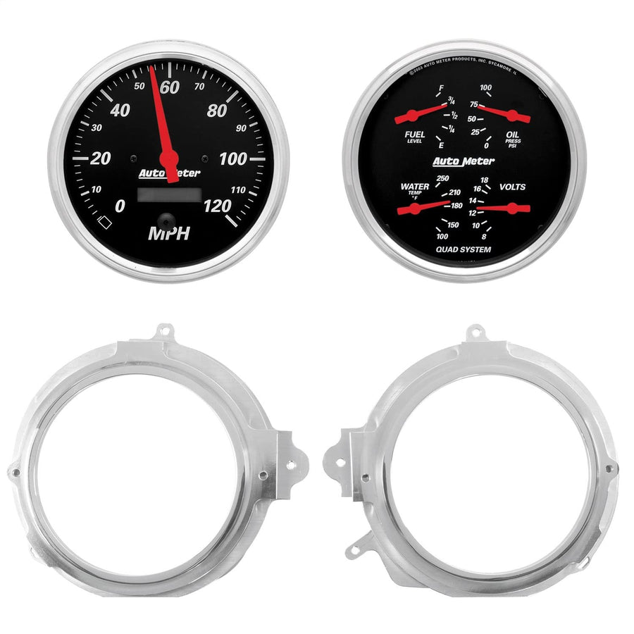 AUTO METER Direct Fit Dash Kit 7050-06, 2 Pc, Camaro/Firebird 67-68, 2 X 5 Sr Bezel Designer Black