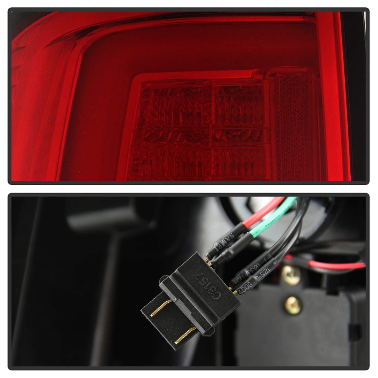Dodge Ram 1500 09-18 / Ram 2500/3500 10-18 Spyder Auto 5084040 Light Bar LED Tail Lights - Incandescent Model only (Not Compatible With LED Model) - Red Clear