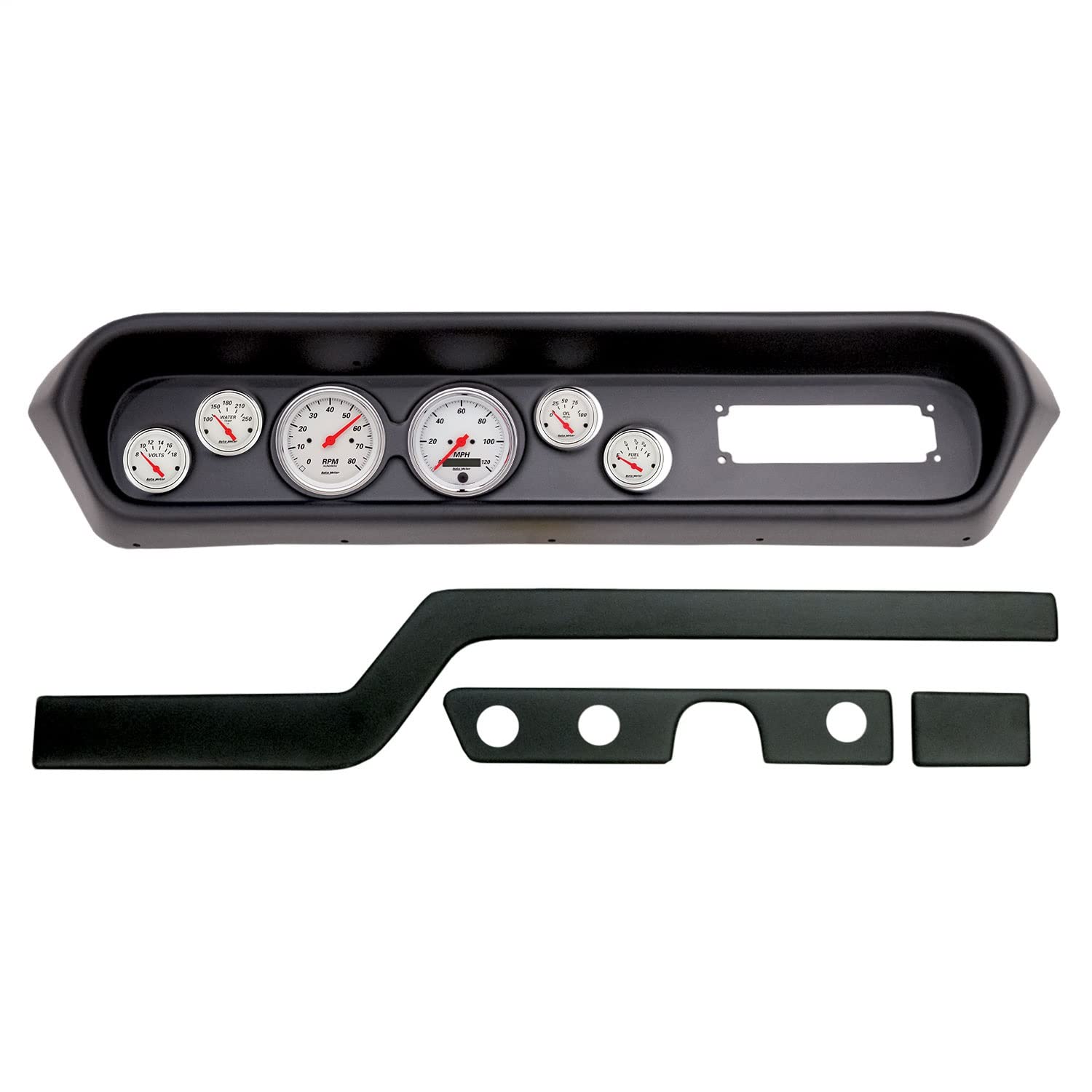 AutoMeter Dash Kit Direct Fit, (3 3/8" X2, 2 1/16" X4), Pontiac GTO/Lemans 64-65, Arctic White (2108-03)