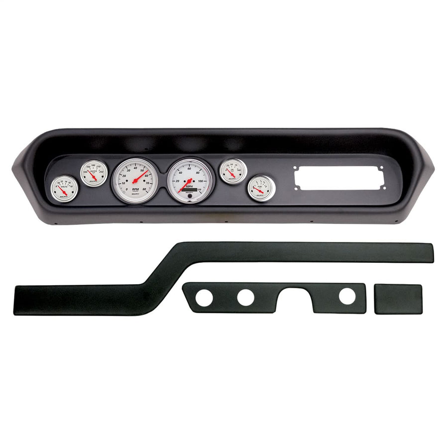 AutoMeter Dash Kit Direct Fit, (3 3/8" X2, 2 1/16" X4), Pontiac GTO/Lemans 64-65, Arctic White (2108-03)