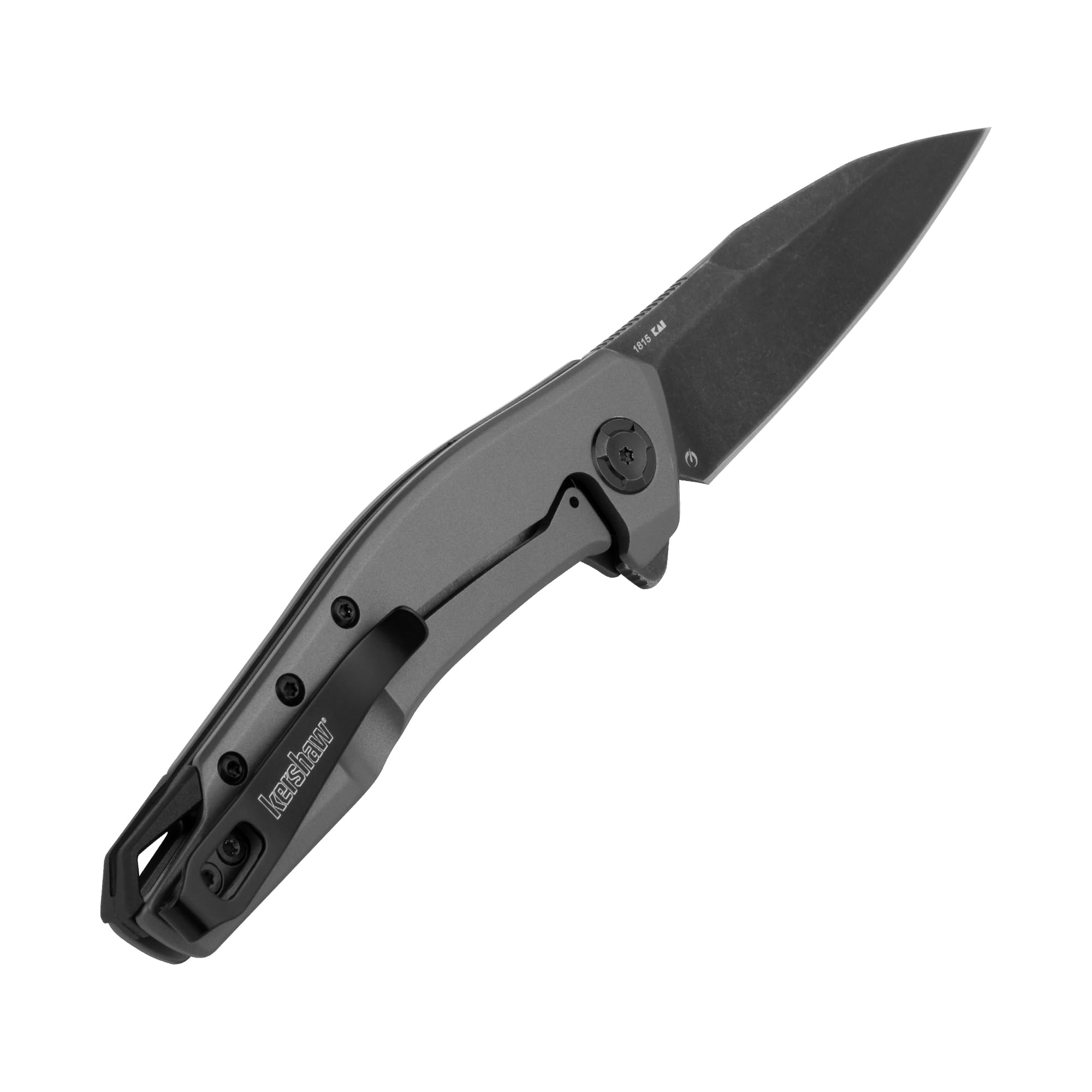 Kershaw Pocket Knife Sanctum, Gray Design, 2.98 Inch Stainless Steel Wharncliffe Blade, EDC with Assisted Opening, Reversible Deep Carry, Everyday Carry Pocket Knife for Men and Women