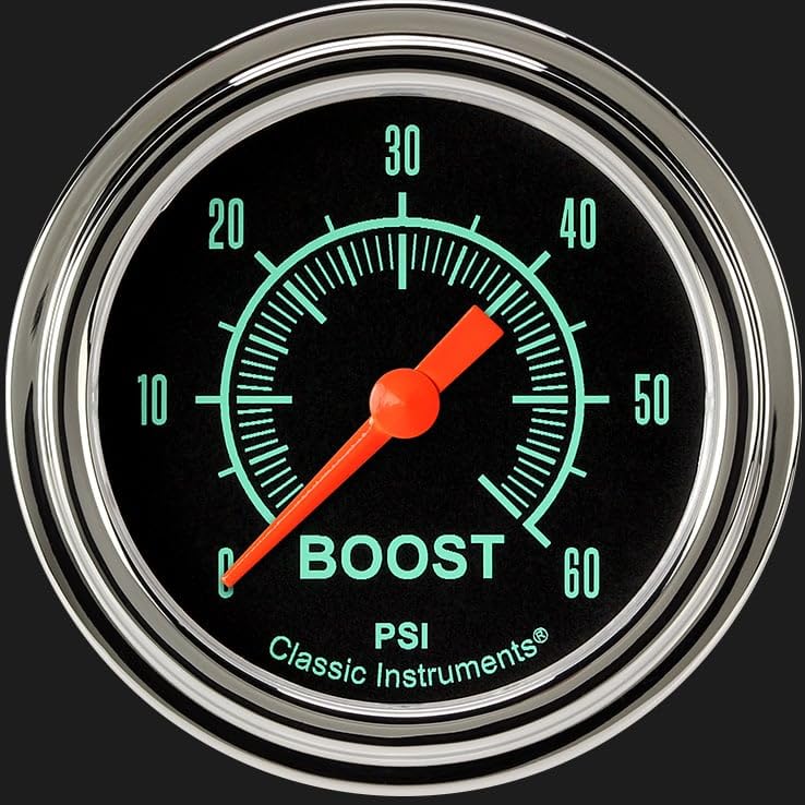GS343SLF Classic Instruments G/Stock 2 5/8" Boost Gauge 60 PSI Electric