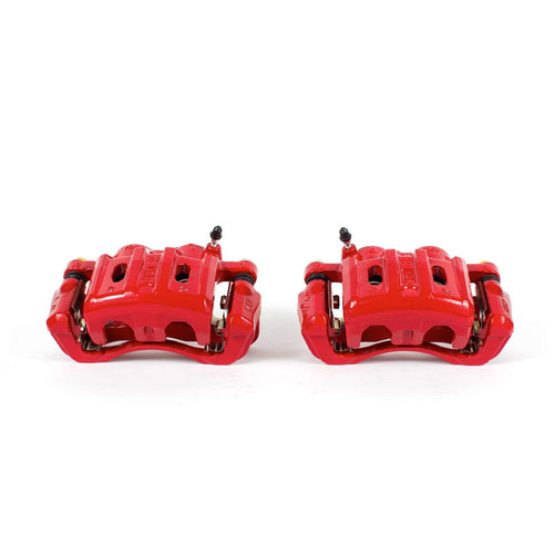Power Stop S4670 Front Pair of High-Temp Red Powder Coated Calipers For Eagle Talon 1995-1998, Mitsubishi Eclipse 1995-1999 [Model Specific]