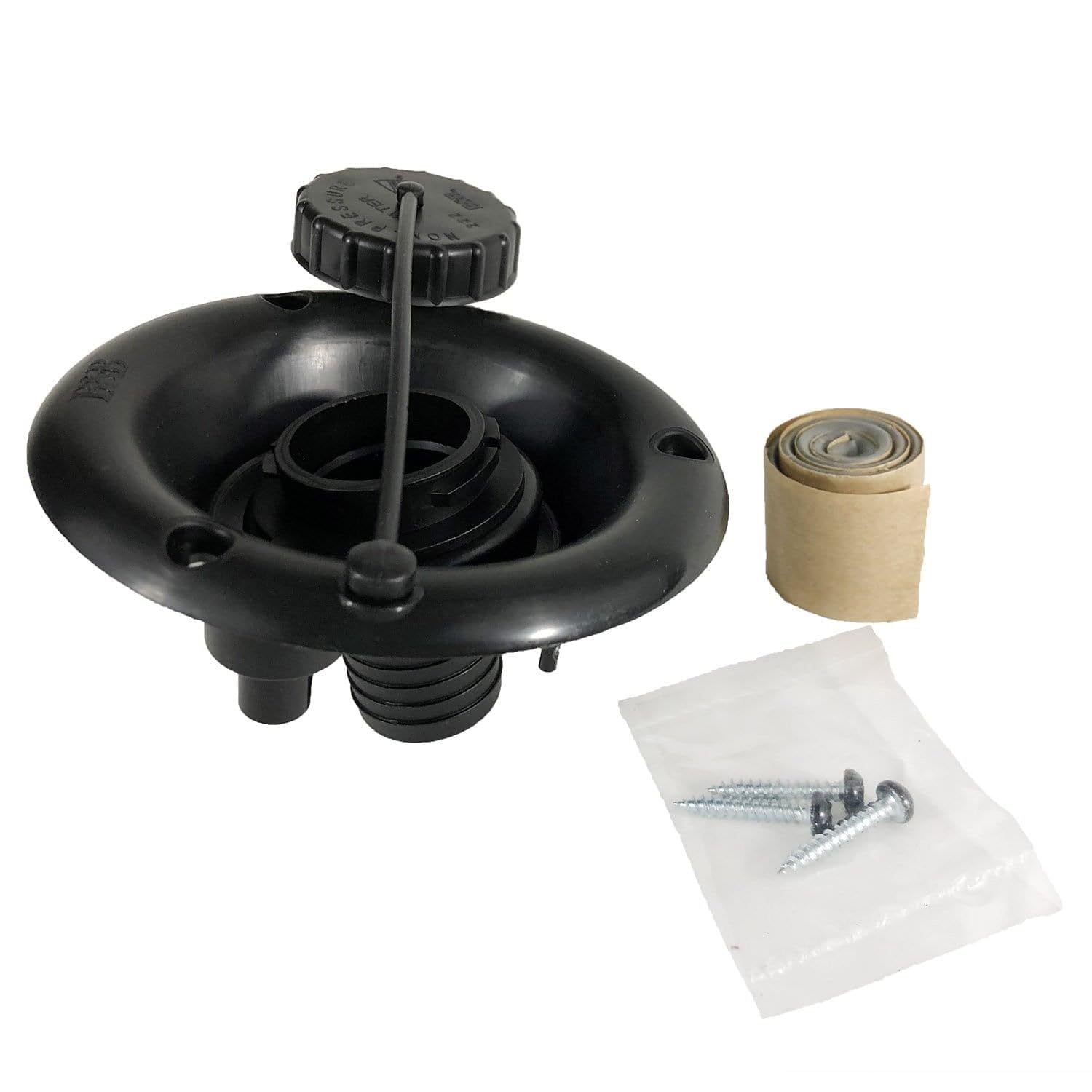 RV Camper Water Gravity Inlet Fill Dish Black PN 94248