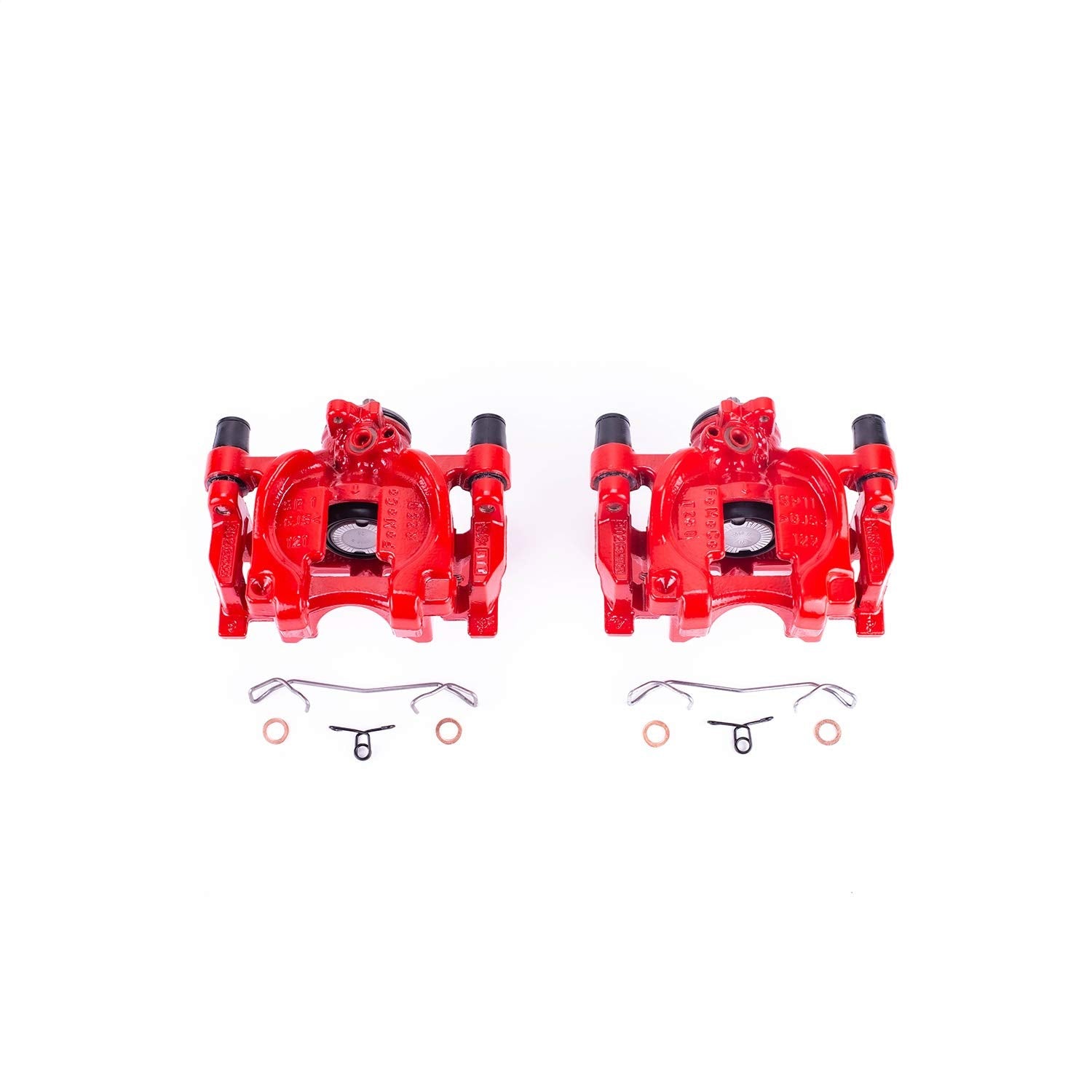 Power Stop Pair of High-Temp Red Powder Coated Rear Calipers For Ford Fusion, Ford Fusion, Ford Police Responder Hybrid, Lincoln Continental, Lincoln MKZ [Model Specific]