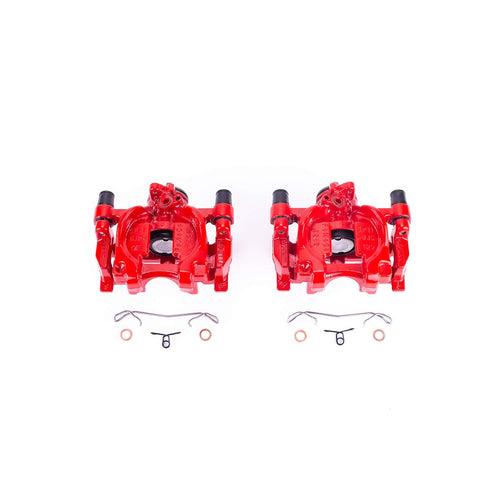 Power Stop Pair of High-Temp Red Powder Coated Rear Calipers For Ford Fusion, Ford Fusion, Ford Police Responder Hybrid, Lincoln Continental, Lincoln MKZ [Model Specific]