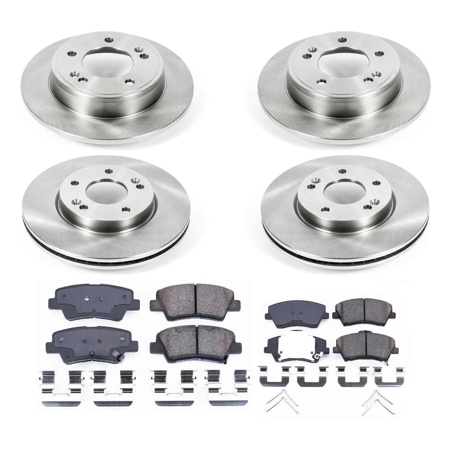Power Stop KOE8508 Front and Rear Replacement Brake Kit-OE Brake Rotors & Ceramic Brake Pads For Hyundai Elantra GT 2018-2020 [Model Specific]