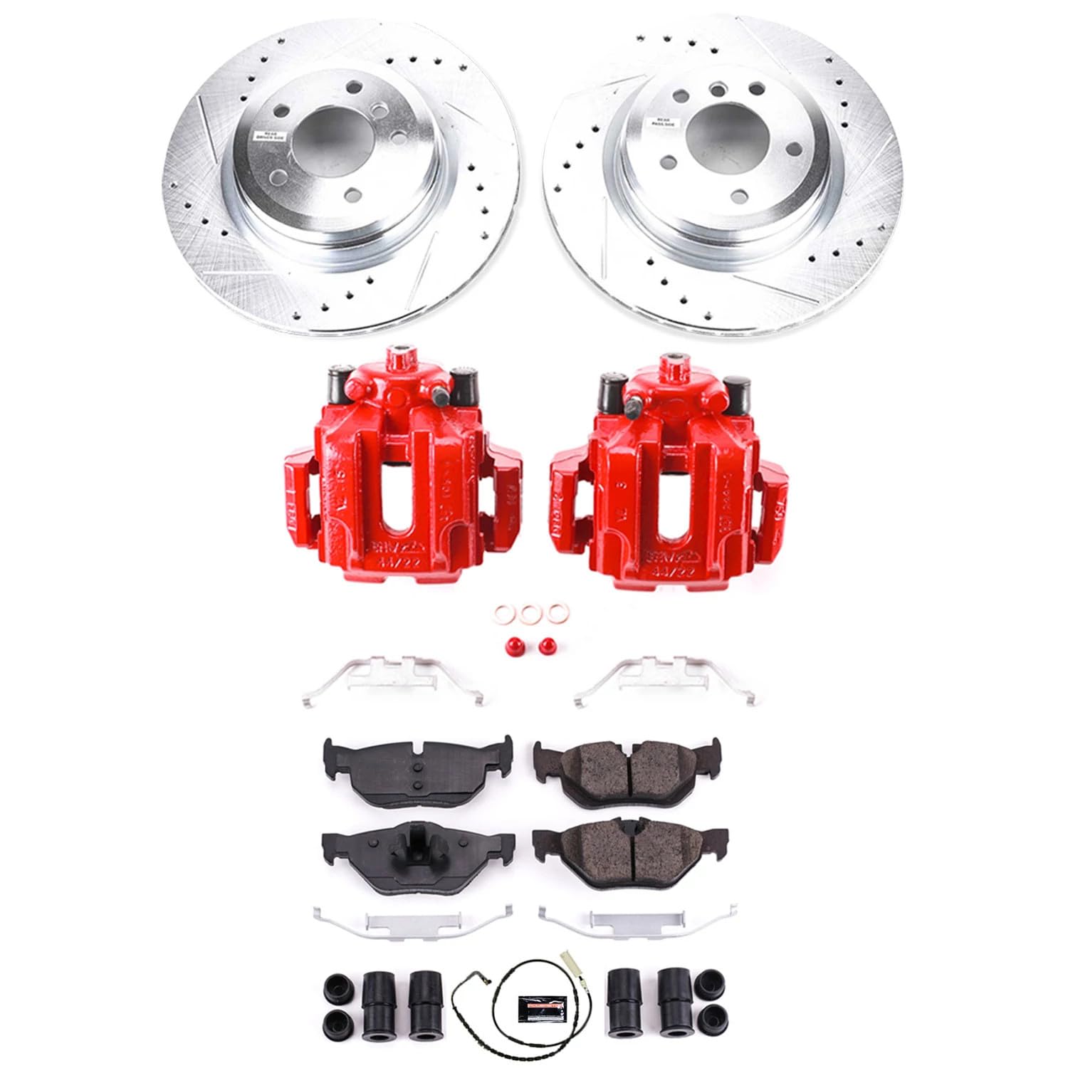 Power Stop Z23 Evolution Rear Brake Caliper Kit- Brake Pads, Brake Rotors, Brake Calipers For BMW 325i 2006, BMW 328i 2007-2010 [Model Specific]