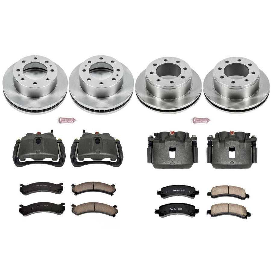 Power Stop Autospeciality Replacement Front and Rear Caliper Kit- OE Rotors, Brake Pads, Ceramic Calipers