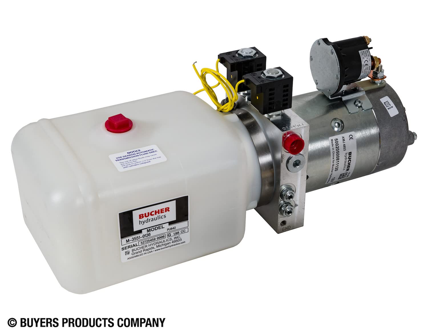 4-Way DC Hydraulic Power Unit Buyers Products, Controls Horizontal 0.75 Gallon Poly Reservoir, Hydraulic Accessories for Trucks & Trailers