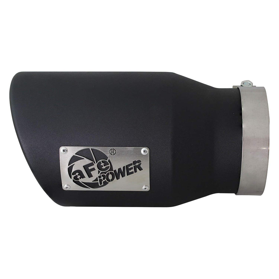 5" Inlet aFe Power 49T50702-B12 x 7" Outlet x 12" Length Black Stainless Steel Bolt-On Diesel Exhaust Tip