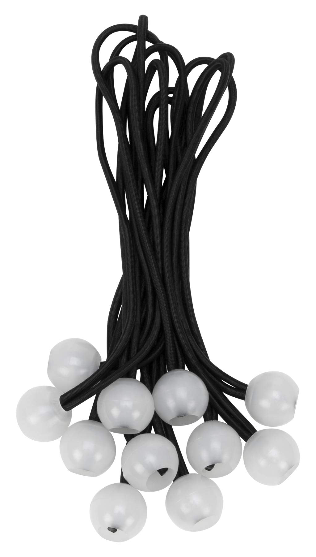 12pk Performance Tool Glowing Ball Bungees - Heavy Duty Elastic Cords with Secure Locking Balls for Camping, Outdoor, and Home Use