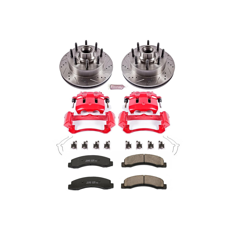 Power Stop 1-Click Performance Brake Kit with Caliper For Ford Excursion KC1392 2003-2005, Ford F-250 Super Duty 2003-2004, Ford F-350 Super Duty 2003-2004 [Model Specific]