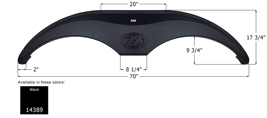 ICON Fender Skirt 14389, Tandem, Heartland, FS4389, Black